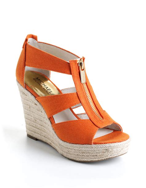 michael kors orange wedge sandals|Michael Kors casey wedge sandals.